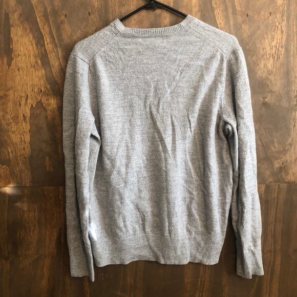 Banana Republic Mens Sweater Gray 100% Merino Wool V Neck Pullover XL - Picture 9 of 11